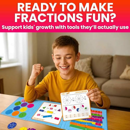 QUOKKA Magnetic Puzzles for Kids Ages 4-6 – Magnetic Fractions Learning Set for Kids 6-12 – Math Games for Homeschooling, Classrooms & Travel – 110 Magnets, 12 Task Pages, Marker – Toddler Travel Toys - style: 10. Math Game