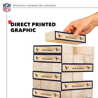 Wild Sports NFL Giant Stacking Wooden Blocks – Tumbling Tower Classic Family Game Stacks – Great Gift for Any Football Fan! - color: Houston Texans