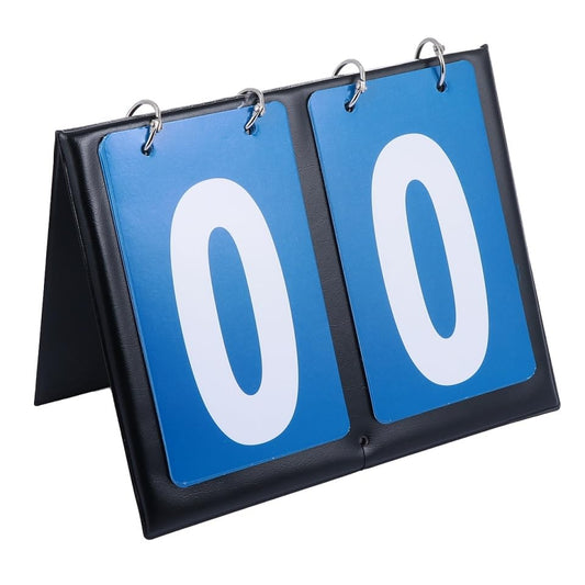 BESPORTBLE Portable Basketball Scoreboard Flipper, Double-Sided Score Keeper for Sports Competitions, Blue PVC, 7.95 X 6.69 X 0.59 Inches