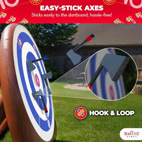 SWOOC Games - Replacement Foam Axes for Bull Hawker – Easy-Stick Design – Foam Throwing Axes for Backyard Games | Outdoor Games for Adults and Family