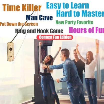 Hook and Ring Toss Game Bottle Opener Ring Toss Game for Indoor Outdoor Party Man (Fun & Competitive Version- Big Size)