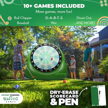 Swooc Games® - Bull Chipper™ | Giant Golf Darts with 10+ Golf Games | Backyard Game with Air Pump | Yard Game for Adults | Giant Outdoor Fun for Adults and Family | Outside Activity - Golf Chipper - size: Giant - 6ft