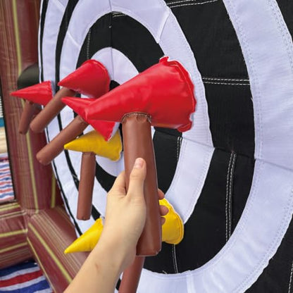 PVC Inflatable Axes Throwing Game Inflatable Ball Toss Target Dart Board (12 Axes+8 Toss Ball) for Outdoor/Indoor/Backyard/School/Team Events