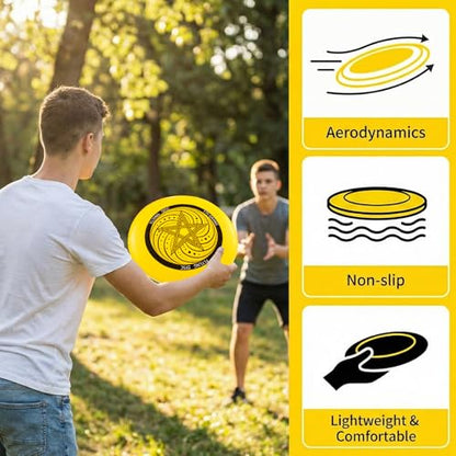 6 Pcs Outdoor Flying Disc Set 175g Each for Adult Sports Competitions, Includes 1 Glow in The Dark Flying Disc for Beach Pool Competitions Outdoor Game Camping and Backyard Player