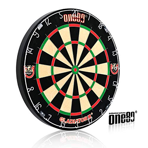 ONE80 Gladiator Dartboard with Top-Grade African Sisal and Sword Edge Staple Free Wire Spider for Maximum Scoring Potential and Less Bounce Outs - style: Gladiator III