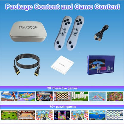 YRPRSODF TV Game Console Built in 100+ Gam ES, Video Game Machine with 2.4G Wireless Gamepad Somatosensory Control, USB Plug and Play, Kid & Adult Interactive& Puzzle Games,Grey - size: Grey