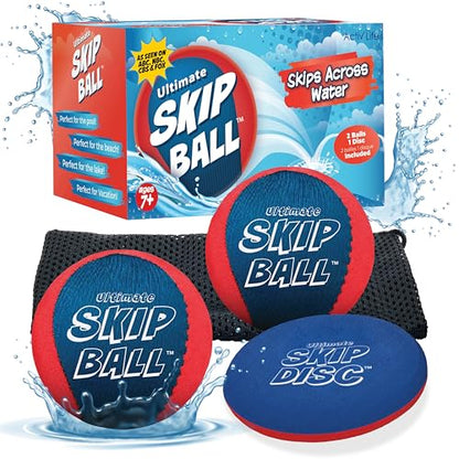 Activ Life The Ultimate Water Skip Balls, Water Bouncing Ball for Swimming Pool, Beach Toys for Friends, Family, Kids and Adults - style: Red/Blue