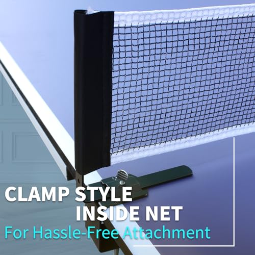 Professional Table Tennis Table Indoor Foldable Table Tennis Game Set, 9-Feet Single Play Mode Table with Net Post Set, 2 Pars and 3 Balls
