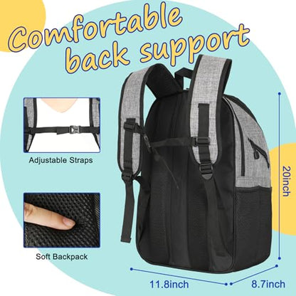Goloni Bowling Backpack,Single Ball Bowling Bag with Shoe Compartment Up to Size 16,Bowling Bag with Padded Ball Holder - color: Grey