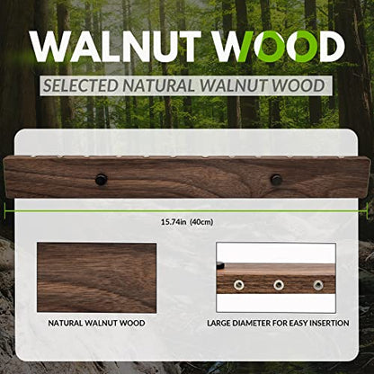 DIMBOI Walnut Wood Dart Holder Wall Mount Displays 4 Sets For A Total Of 12 Steel/Soft Tip Darts,With Darts Throw Line Marker