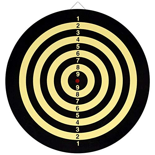NEW DART BOARD + 6 BRASS DARTS FLAG CHECKERS 16.5" inch