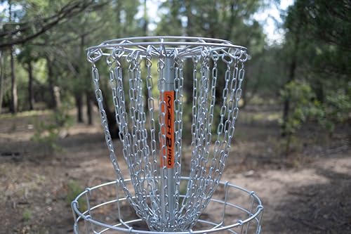 DGA Mach 2 Pro Disc Golf Basket | 24-Chain Professional Target with Hot-Dipped Galvanized Steel, All-Weather Heavy-Duty Construction for Outdoor Play
