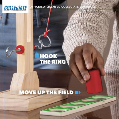 Wild Sports NCAA North Carolina State Wolfpack Wooden Ring Swing Battle - Head-to-Head Ring Toss Hook & Ring Game for College Football Fans