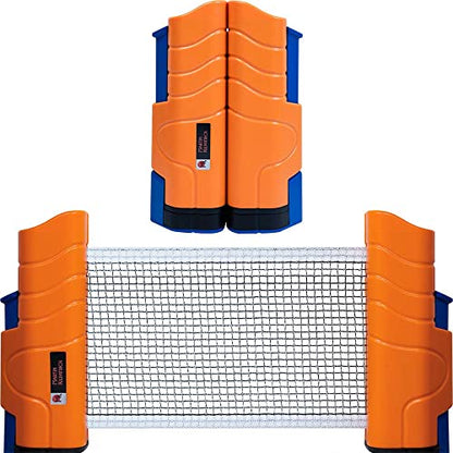 2-Player Outdoor Table Tennis Net Set - Play Table Tennis Almost Anywhere - Indoor/Outdoor Ping Pong Paddles - Retractable Net Fits Tables Up to 2” Thick & 6’ Long