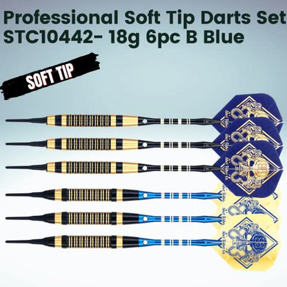 Soft Tip Darts Set - Professional Darts with Customizable Configuration, Aluminum & Plastic Shafts, O-Rings, Flights, Dart Tool, 50PC Extra 2BA Tips - color: 18g-Blue B-STC10442