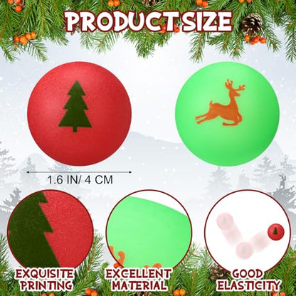 Seenelling 200 Pcs Christmas Table Tennis Balls Green Red Novelty Table Tennis for Game Christmas Party Favors Playing Decoration Props - style: Christmas Style