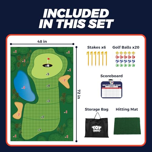 TOY Life Chipping Golf Game Mat Indoor Outdoor Games for Adults and Family Kids Outdoor Play Equipment Stick Chip Game Indoor Golf Set Backyard Games Outdoor Toys for Kids - style: Golf Green Style