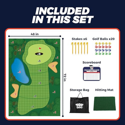 TOY Life Chipping Golf Game Mat Indoor Outdoor Games for Adults and Family Kids Outdoor Play Equipment Stick Chip Game Indoor Golf Set Backyard Games Outdoor Toys for Kids - style: Golf Green Style