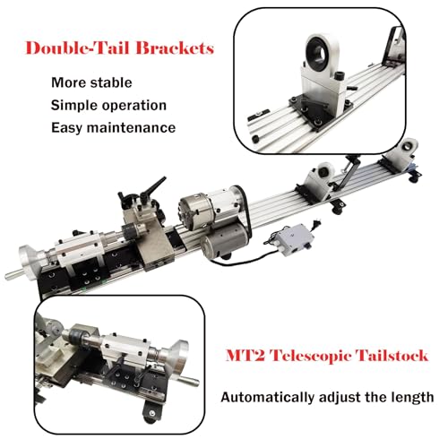 110V Billiard Cue Repair Machine, Pool Cue Lathe Repair Machine Single Track Multi-Function Snooker Cue Fixing Kit 0-2000rpm for Hall/Home/Club 450W