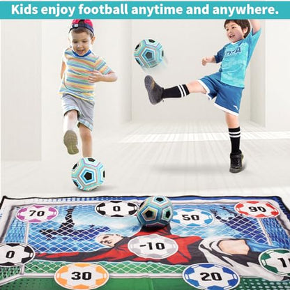 Soccer Ball Game Mat Set, Sticky Soccer Ball Indoor Target Toss Party Game, Sports Toys and Gift for Kids Boys Girls for 3 4 5 6 7 8 Year Old Boy Toys Birthday