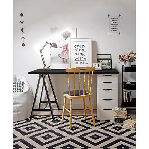 Kaboon 45.67"x23.62" Black Table Top, Solid One-Piece Desktop, Reversible Melamine Countertop, Double Desks, L-Desk DIY - color: Black, size: 46x24