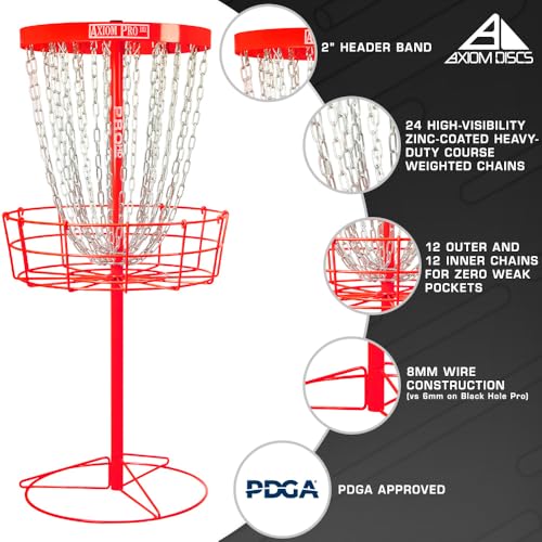 Axiom Discs Pro HD Disc Golf Basket - color: Red