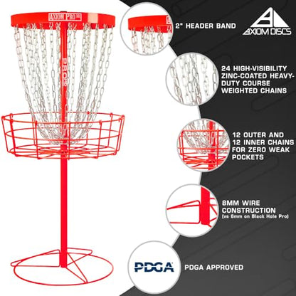 Axiom Discs Pro HD Disc Golf Basket - color: Red