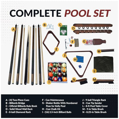 Hathaway Deluxe Billiards Accessory Kit - color: Walnut Finish