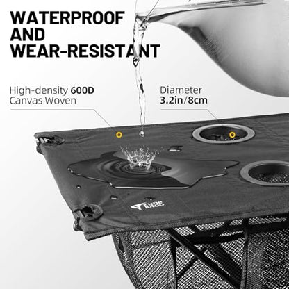 Zune Lotoo Small Beach Tables for Sand Foldable, Portable Camping Table Folding with Cup Holders & Mesh Storage for Camp Tent Side Picnic Tailgate Travel Outdoor Compact Ultralight Backpack Hiking