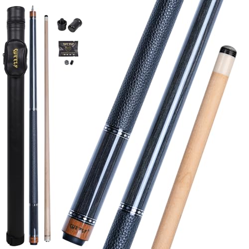 CUEELF Pool Cue Stick Low Deflection Hand-Made Inlay Billiard Cue 58'' Professional Billiard Pool Cue Stick for Adults-12.5mm Tip,3/8 * 8 Joint - color: WD-CM-HUI