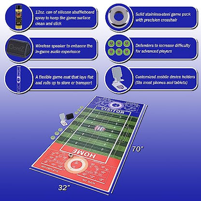 Large Football Game | Shuffleboard Style American-Rules Football Game for Your Man Cave, Gameroom, Kitchen Table or Dining Tabletop Conversion - size: 32" x 70"