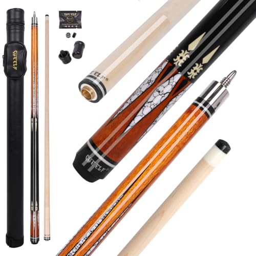 CUEELF Pool Cue Stick,Low Deflection Shaft Billiard Cue Sticks with 1X1 Hard Case,Professional Billiards Ques Sticks with 13mm Tip,19.5/20/21 oz Pool Stick - color: GB-A, size: 20 oz