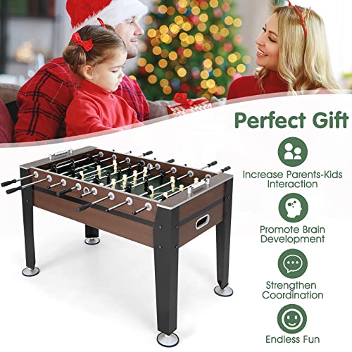 Giantex Foosball Table Adult Size - 54" Foosball Table Full Size with 2 Balls, Wood Football Table, Arcade Soccer Table Game for Kids Adults, Game Room, Home, Office, Party