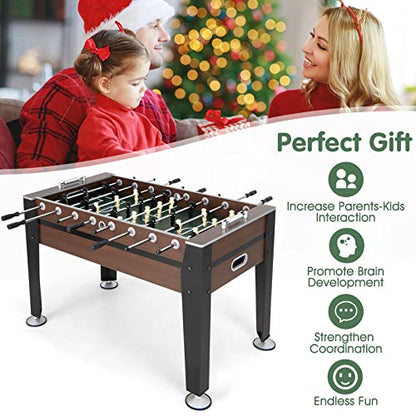 Giantex Foosball Table Adult Size - 54" Foosball Table Full Size with 2 Balls, Wood Football Table, Arcade Soccer Table Game for Kids Adults, Game Room, Home, Office, Party