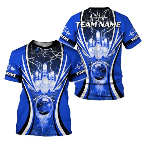 Rivelus Personalized Name Bowling Shirts for Men and Women 3D, Bowling Shirts for Team Bowling, Bowling Shirts Gift - color: Blm62