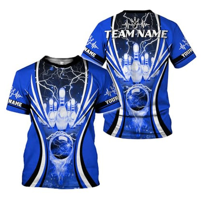 Rivelus Personalized Name Bowling Shirts for Men and Women 3D, Bowling Shirts for Team Bowling, Bowling Shirts Gift - color: Blm62