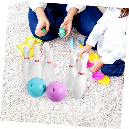 1 Set Childrens Bowling Kit Parent Interactive Sports Pins Balls Safe Material Fun for Family Parties and Kindergarten Activities Random Color