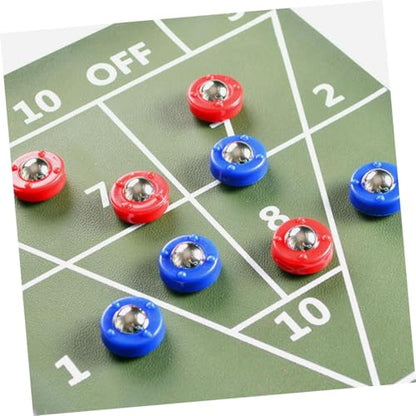 SUPVOX 20pcs Mini Tabletop Shuffleboard Beads Set Blue Red Pucks for Curling and Sliding Games Easy Setup Compatibility for Indoor Fun