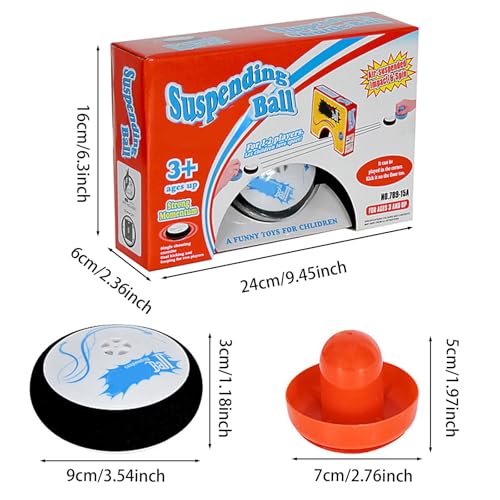 Air Hockey Hover Puck,Elektrisch Schwebendes Hockey Set Mit 2 Roten Air Hockeys Schiebern,Floating Air Hockey Game,Mini Electric Hover Puck,Portable Hover Disc Table Toy for Kids Adults Family