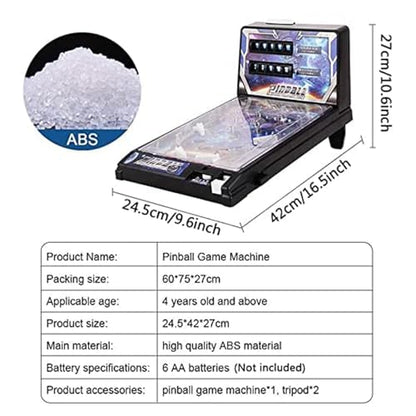 PHATM Retro Mini Tabletop Marble Game Electronic Pinball Game with Lights Sounds Desktop Marble Arcade Machine for Small Rooms or Apartments