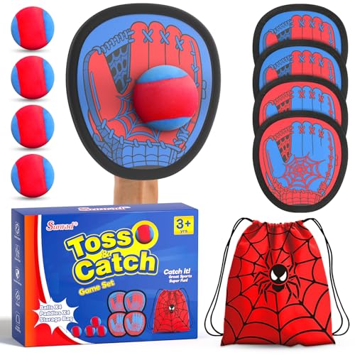 Sunrad Toss and Catch Ball Game Set, Kids Toddler Baseball Catch Ball Outdoor & Beach Toys for Family, Pool Beach Yard Camping Outside Game for Kids Age 3 4 5 6 7 8-12+, Birthday Gift for Boys Girls