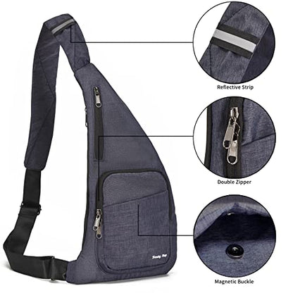 Seoky Rop Waterproof Sling Bag Crossbody Bag for Men Women Slim Hidden Anti-Thief Travel Personal Pocket Blue - color: Blue-2