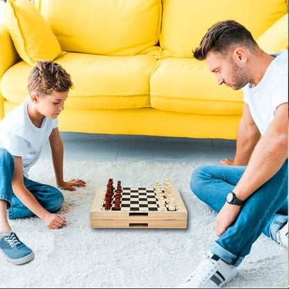 HELLO PAPAYA Foldable Fast Sling Puck Game with Chess Board and Checkers Board, Tic Tac Toe. Wooden Air Hockey Family Night,Table Games Gifts for Adults and Kids - size: X-Large