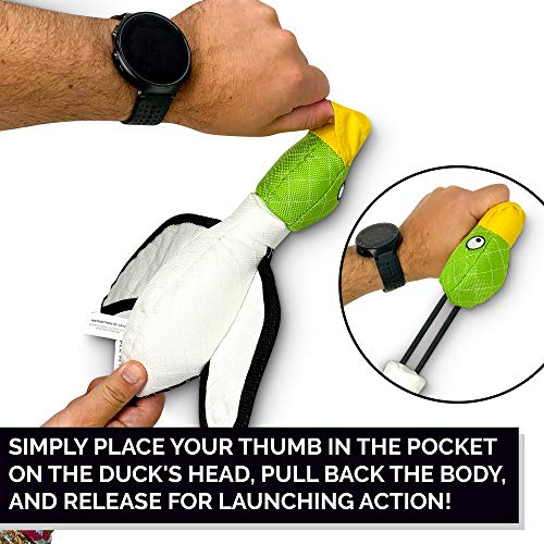 Hyper Pet Flying Series Interactive Dog Toys - Large Duck Slingshot Fetching Dog Toy - Floats on Water - size: Large, style: Duck Slingshot