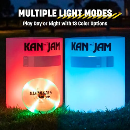 Kan Jam Disc Toss Game - American Made Outdoor Game for The Backyard, Beach, Park, Tailgates - Original, Illuminate, Pro, Travel Edition, and Carry Bag Only - style: Illuminate - LED