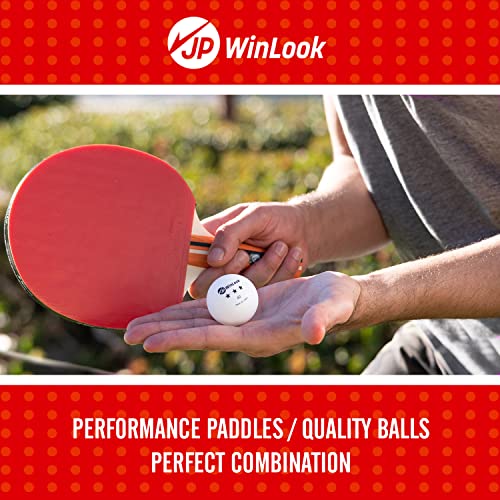 JP WinLook Ping Pong Paddles Sets - Portable Table Tennis Paddle Set with Ping Pong Paddles Professional Case & Ping Pong Balls - Premium Table Tennis Racket Player Set for Indoor & Outdoor Games - style: Red/Black 4 Paddle Set