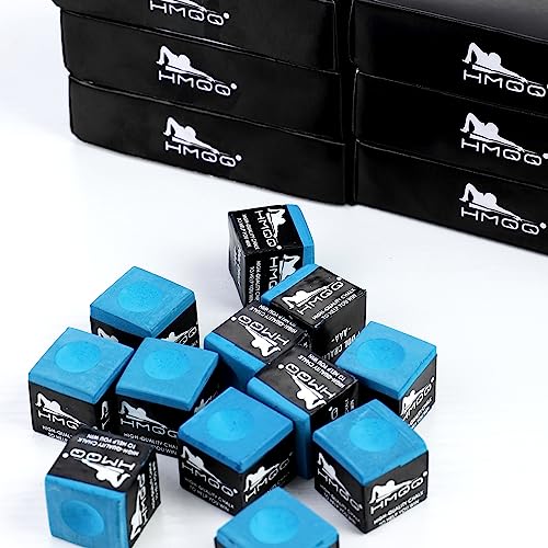 HMQQ Pool Cue Chalk – 12 Pack Billiard Chalk, Low Dust & Anti-Slip Cue Chalk for Smooth, Accurate Shots – 6 Colors Available for Pool Lovers, Home Tables & Clubs - color: Blue