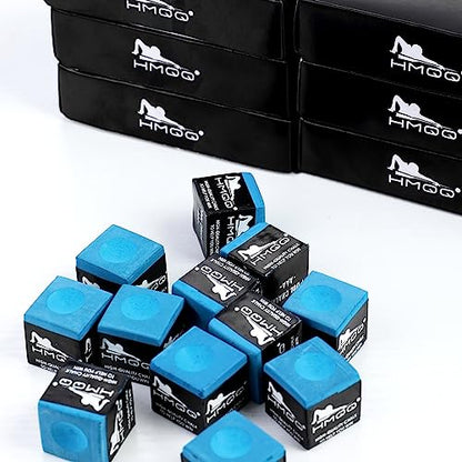 HMQQ Pool Cue Chalk – 12 Pack Billiard Chalk, Low Dust & Anti-Slip Cue Chalk for Smooth, Accurate Shots – 6 Colors Available for Pool Lovers, Home Tables & Clubs - color: Blue