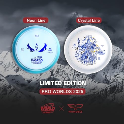 Yikun Disc Golf Overstable Driver|Maximum Stability for Headwinds & Doglegs|Laser-Straight Flight with Strong Hyzer Finish|Pro Worlds 2025 Limited Edition|PDGA Approved 170-176g - color: Pro Wolds 2025（Blue）