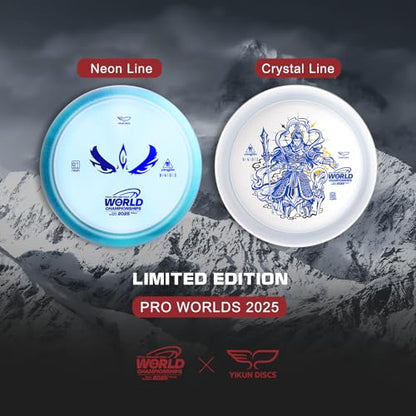 Yikun Disc Golf Overstable Driver|Maximum Stability for Headwinds & Doglegs|Laser-Straight Flight with Strong Hyzer Finish|Pro Worlds 2025 Limited Edition|PDGA Approved 170-176g - color: Pro Wolds 2025（Blue）